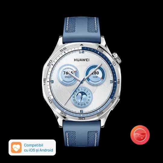【ユウジ】HUAWAI WATCH GT 5 46mm ブルー Smartwatch HUAWEI Watch GT 5 46mm, GPS, Android/iOS, Blue Woven Strap
